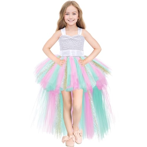 Tao-Ge Rainbow Christmas Tutu Dress for Girls Tulle Dresses Fairy Princess Dress up for Kids Little Girl Birthday Party Outfit 2T