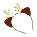 Produktbild BESTOYARD Weihnachten Haarreif Rentier Stirnband Katzenohren Haarbänder Kinder Mädchen Hirsch Geweih Haarschmuck Kostüme Zubehör (Golden)