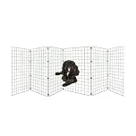 Freestanding Indoor Dog Barrier/Fence - Room/Hallway Divider, Folding Puppy Gate, Folding Portable Fence for Indoors, Puppy Gate, Adjustable Secure Fence (4 Panels, 75cm High)