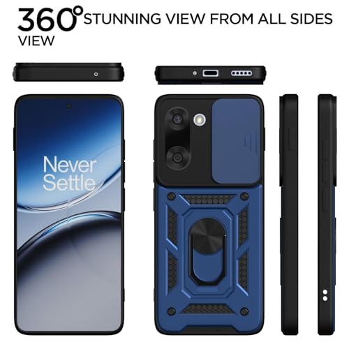 Image of Luxe Back Cover for OnePlus Nord CE 5 5G | D10 Tough Armor Case | Sliding Camera Shield | 360 Protection | Kickstand Ring Holder | Military-Grade