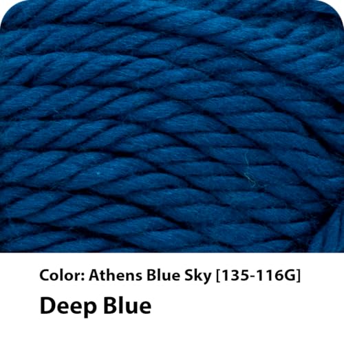 Image of Lion Brand Yarn Hometown Yarn, Super-Bulky Yarn for Knitting, Crocheting, and Crafting, 3 Pack, Athens Blue Sky | Super Bulky Acrylic Fiber for Warm Crochet Blankets, Knit Winter Hats, Chunky Cardigans, Soft Scarves, Weaving