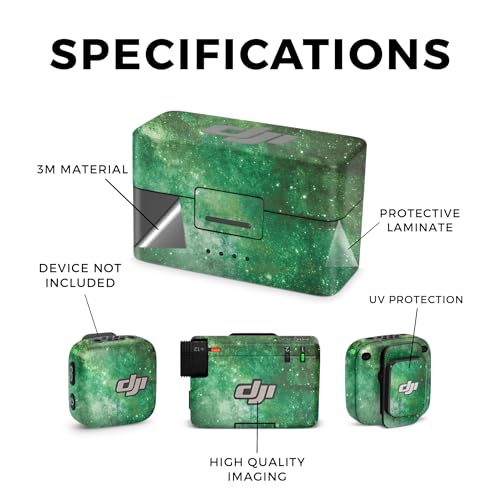 Microphone Skin Compatible with DJI Mic Mini (2024) - Green Stars - Premium 3M Vinyl Protective Wrap Decal Cover - Easy to Apply | Crafted in The USA by MightySkins by Vision Signs & Graphics - Used condition - Image 2
