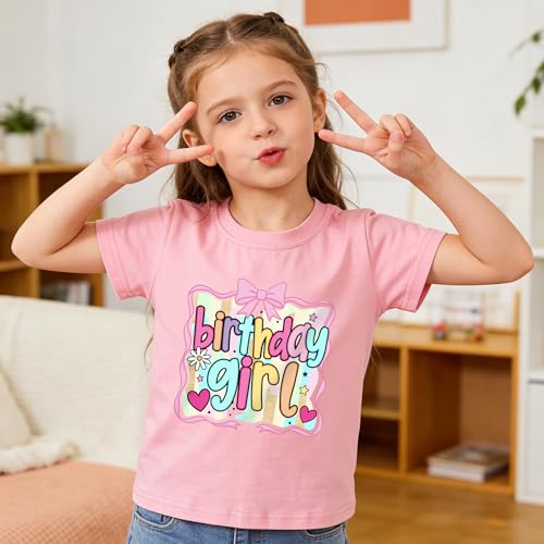 Image of Birthday Girl Shirt 2nd 3rd 4th 5th 6th 7th Girls Birthday T-Shirts Toddler Mermaid Unicorn Cotton Short Sleeve Tee Tops