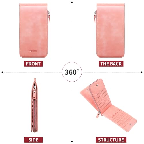 RFID Leather Wallet Women Large Size Bifold Multi Card Wallet Case with Zipper Pocke Credit Card Holder for Women4