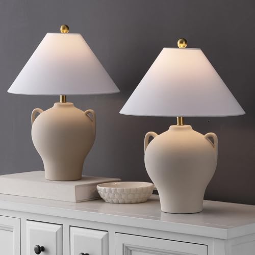 Set de 2 lámparas de mesa cerámica beige 18 pulg miniatura 2