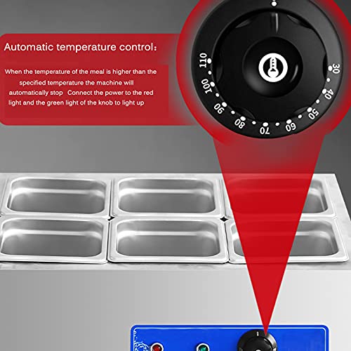 YQJY Catering Food Warmer Food Buffet Server Edelstahl Buffetwärmer Mit Deckel Und Temperaturregelung, Temperaturbereich… – Bild 5