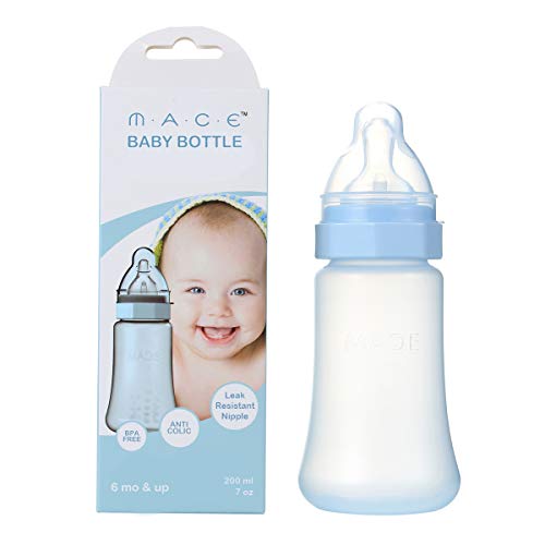 Amaceing Zero Leak® Baby Bottle With Anti-Colic Vent And Variable Flow, Leak-Proof 7Oz (Blue) #TOP1