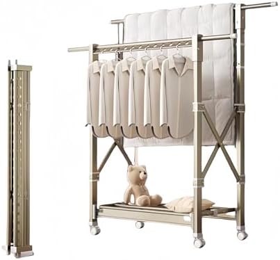 Adjustable Foldable Stainless Steel Clothes Drying Rack - Non-Slip, Space-Saving for Indoor/Outdoor Laundry Air Drying, Heavy-Duty, Rust-Resistant Design