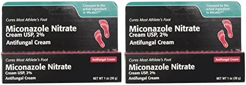 Miconazole Nitrate 2% Antifungal Cream 1 oz (Pack of 2)