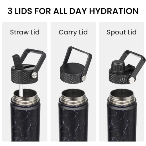 Image of Konokyo 24 oz Insulated Stainless Steel Water Bottle with Straw Lid