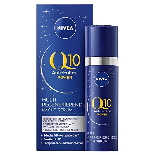NIVEA Q10 Anti-Falten Power Multi Regenerierendes Nachtserum, Anti-Falten Serum für die Nacht, Gesichtsserum mit Provitamin B5 und Q10, 30 ml