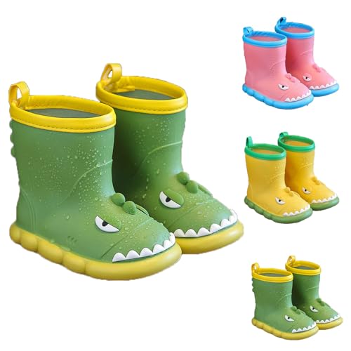 Toddler Waterproof Rain Boots Kids Rubber Boots Cute 3D Dinosaur Pull on Rainboots Boys Girls Water Shoes2
