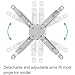 WALI Universal Ceiling Projector Mount, Extendable Arms (25.6''), Holds up to 44 lbs, Adjustable Height (PM-001-W), White