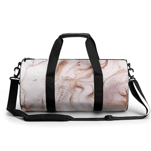Sac de voyage 45x23x23cm étanche avec bandoulière confort or rose