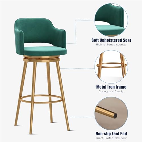 Tabourets de bar pivotants velours : optimisez votre petit espace avec style