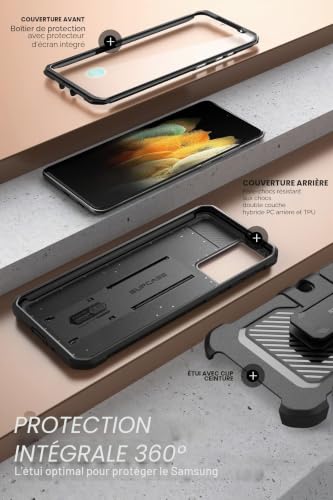 Coque Samsung S21 FE 5G antichoc avec protège écran et support intégré