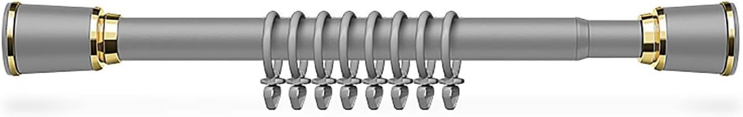 Shower Curtain Rod, L-shaped Shower Curtain Rod，Shower Curtain Rod Shower Curtain Rail, Short Metal Tension Rod With 8 Hooks, Nail-free Non-slip, Never Rust, Tension Curtain Rod, For Bathroom,Kitchen,