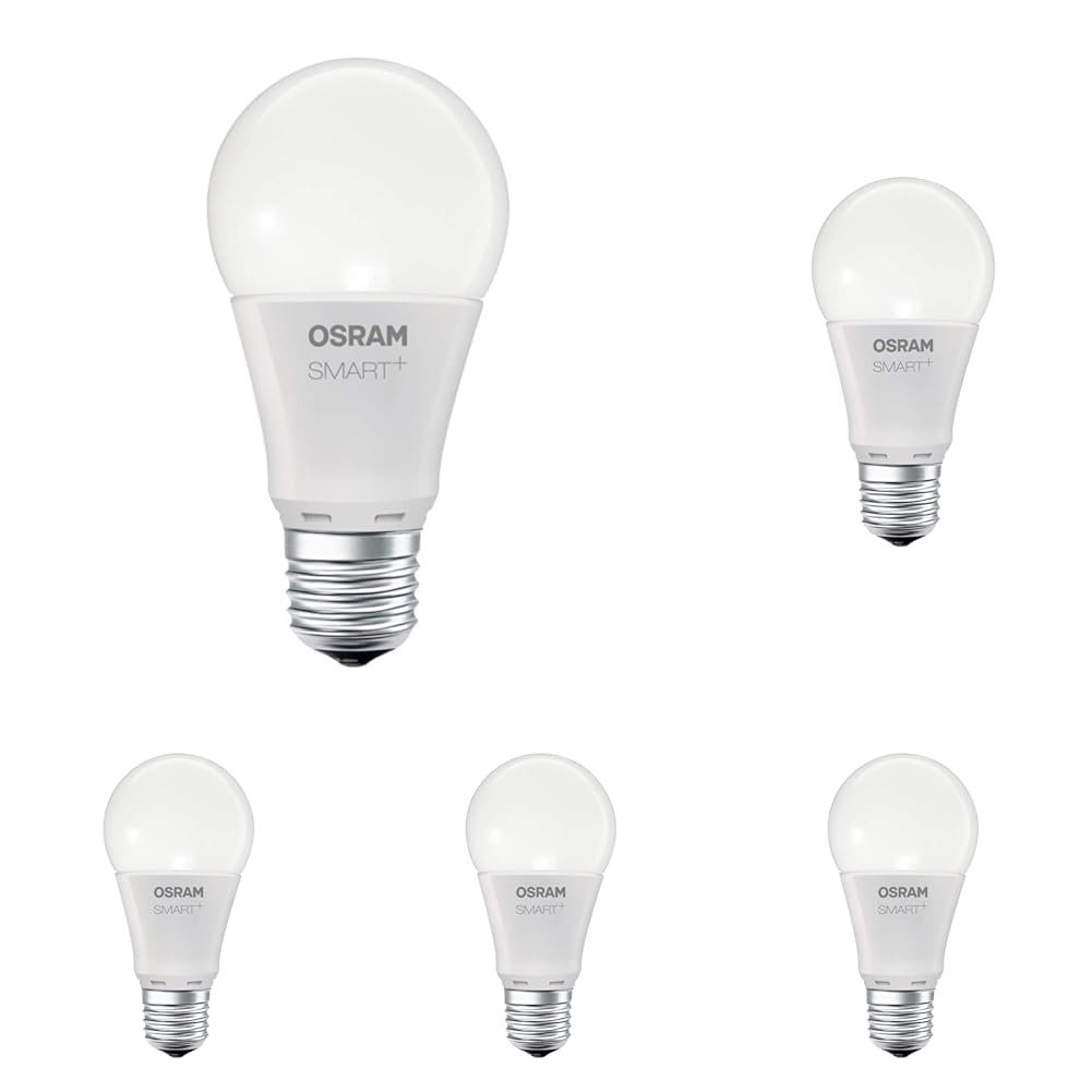 Osram Smart+ LED, ZigBee Lampe mit E27 Sockel, warmweiß, dimmbar, Direkt kompatibel mit Echo Plus und Echo Show (2. Gen.) (Packung mit 5)