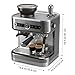PHILIPS Barista Brew Semi Automatic Espresso Machine - Single & Double Espresso,Americano, 250g Bean Container+Grinder+Milk Jug with temperature indicator,Calibrated Tamping,Metal Silver (PSA3218/01)