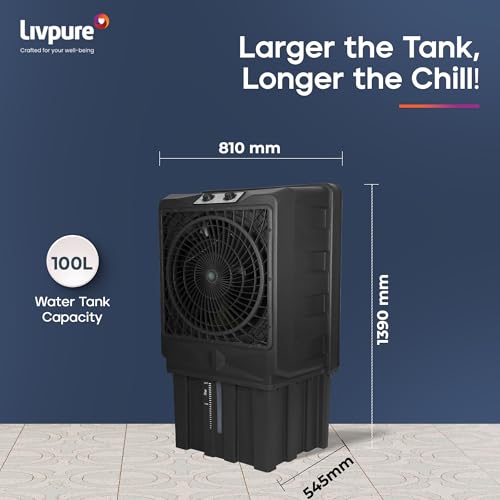 Image of Livpure Scorpio Desert Air Cooler- 100 L | 20 inch Fan Blade | High Air Delivery | Water Level Indicator | Anti-Bacterial Honeycomb Pad | 350 Watts Motor | 2 years Warranty by Livpure