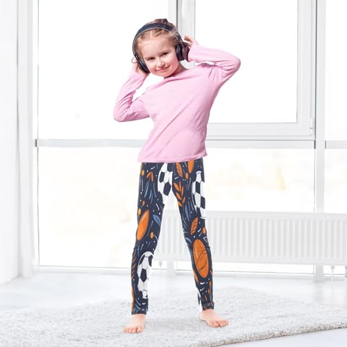Bolaz Toddler Girls Leggings Printed Yoga Pants Leggings Football and Leaves for Kids4