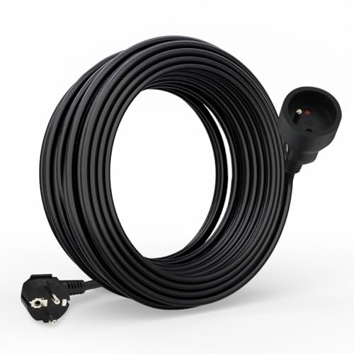 Waytex 51022 Prolongateur électrique Longueur 10,00m, Câble 3x1.5mm2, Prises 16A Europe 2P+T avec Sécurité Enfant, certifié CE NF, Noire