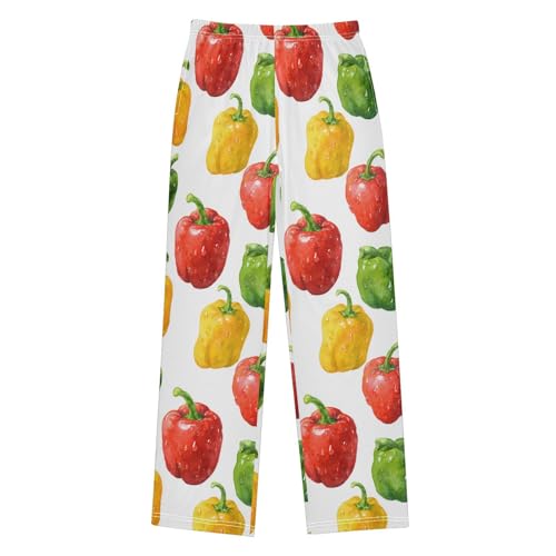 Colorful Pepper Pajama Pants Soft Sleep Bottoms Long Pjs S
