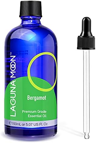 Bergamot Essential Oil - 100% Natural Pure Organic Oil - Fresh Citrus Scent for Diffusers, Humidifiers, Aromatherapy Massages, Home Essentials, Yoga, Office, DIY Candles, Air Freshening, Skin (150mL)