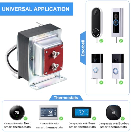 image for Maxdot Doorbell Transformer 24v 40VA Compatible with Ring Wired Video 