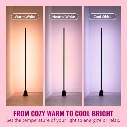 Image of WiZ Connected Gradient Floor Light, Multi-Color LED Light Strip, Sleek Design and Easy Setup, RGBIC LED Strip Lights, Floor Lamp Connects to Wi-Fi, Voice /App Control