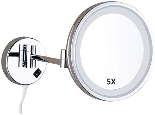 Miroir coiffeuse mural LED grossissant 5X extensible maquillage - 2