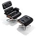 Mid Century Lounge Chair with Ottoman, Modern Chair Classic Design, Natural Leather Palisander Wood, Heavy Duty Base Support for Living Room, Study, Lounge, Office