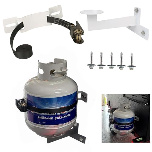 MAIQIYALAN RV Propane Tank Holder Propane Tank Storage  5 Gallon Water Cooler Holder Thick Trailer Water Cooler Mount for Camper Vans and Travel Trailers 20-30 Pound Propane Tank Stand (White)