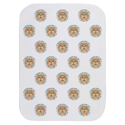 Azeeda 'My Windows aren't Dirty It's My Cats Nose Art' Baby Burp/Wash Cloth (BC00033986)