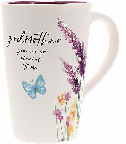 Taza de café de cerámica 17 oz con diseño floral Godmother miniatura 1