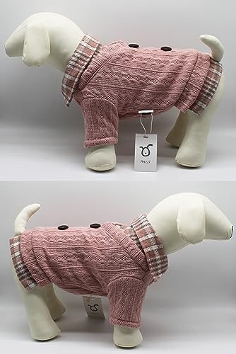 Petzzi Pet Dog Puppy Cat Clothes Sweaters With Shirt Collar Buttons Pink Blue - Noah (Large, Pink) #TOP2
