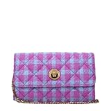 Versace Bolsa clutch feminina de tecido azul/rosa Medusa