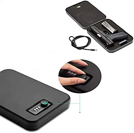 GunAlly Portable Steel Combination Travel Gun Safe, Pistol Lock Box (Black)