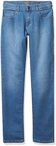 GUESS Boys' Big Stretch Denim Classic Fit 5 Pocket Jean, Super Bright Blue Wash, 12