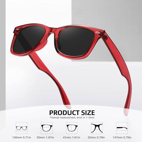 Image of MEETSUN Polarized Sunglasses for Women Men Classic Retro Square Frame Driving Sun Glasses UV Protection