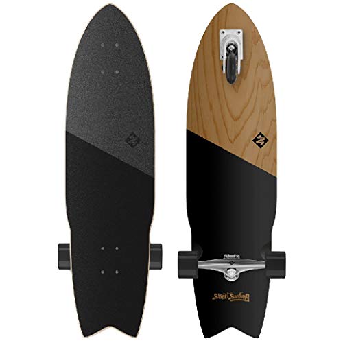 Streetsurfing KOA Black Madera de Arce Negro, Gris, Madera - Monopatines (Negro, Gris, Madera, Madera de Arce, Monótono, Negro, 91,5 cm, 245 mm)