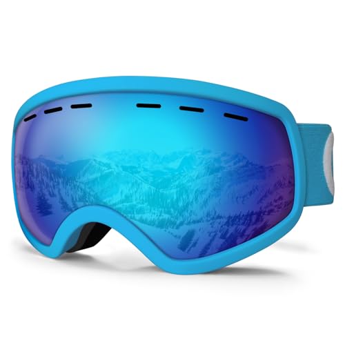ORANZI Kids Ski Goggles, Polarized Snowboard Goggles for Boys & Girls, Youth Teens Kids 3-14, OTG Anti Fog UV Protection