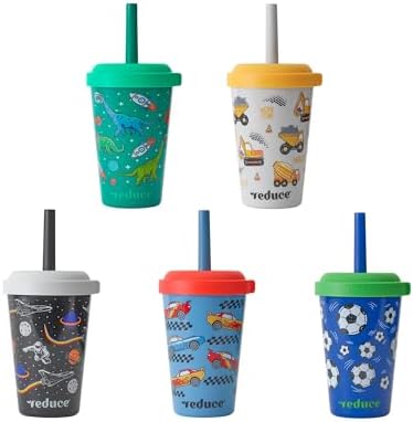 REDUCE GoGo's Kids 5-Pack 12oz Tubler Cups with Lids & Spill-Proo...