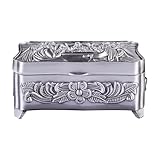 Beavorty Joyero Pequeño de Aleación de Zinc Vintage Estilo Europeo, Caja Organizadora para Anillos y Collares, Estuche de Viaje para Joyas Resistente y Decorativo