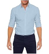 Mens Dress Shirts Zipper Closure Stretch Button Up Shirts Long Sleeve Solid  Slim Fit Business Wrinkle-Free Top at Amazon Men's Clothing store