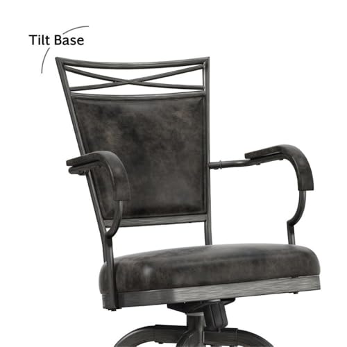 Hillsdale Bridgetown Metal Bar Height Swivel Stool, Pewter by Hillsdale - Image 8