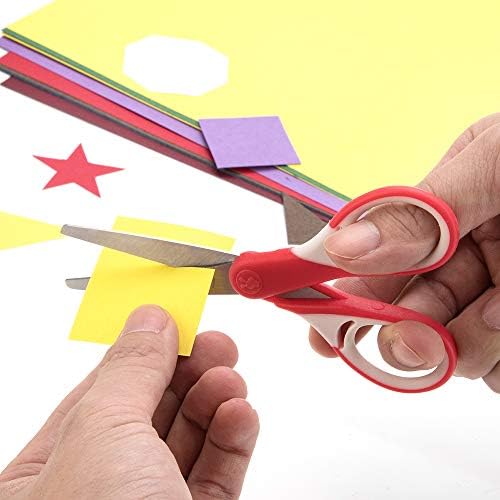 Mesenic Kids Scissors (48 Count Teacher Pack, Rounded-tip, 13cm) - 5.1 Soft Touch Blunt School Student Scissors Shears MS-001-A (Pack of 48)