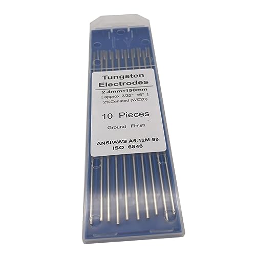 JECOMPRIS Bacchette Per Saldatura Tig Wt20 2 4 Mm * 150 Mm Robuste Per Acciaio Inossidabile Rame Nichel E Titanio
