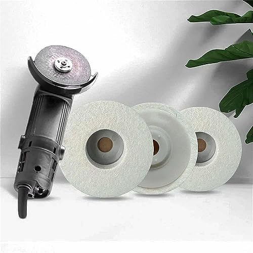 WAVATA 4 stycken ullpoleringsfäste vinkelslip 125 mm poleringsskiva vinkelslip, för polerskivor för borrmaskin, vinkelslip rotary tool slipverktyg (extra tjock 12 mm, vit)