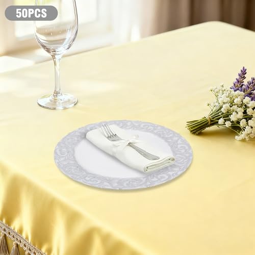 50 Platos Cargadores Redondos de Plástico 13 pulgadas miniatura 4